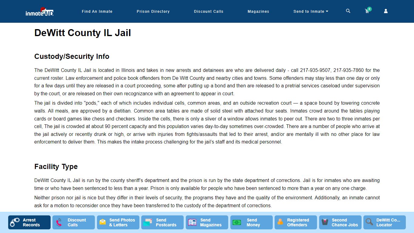 DeWitt County IL Jail - InmateAid
