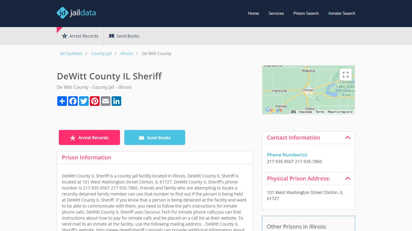DeWitt County IL Sheriff Inmate Search and Prisoner Info - Clinton, IL